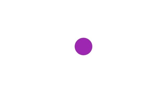 A purple circle is centered on a white background