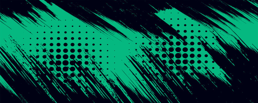 Black and green abstract grunge texture background with halftone style. vector eps10