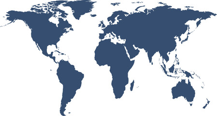 Obraz premium premium World map, global navigation, blue continents, vector illustration, geography vector illustration
