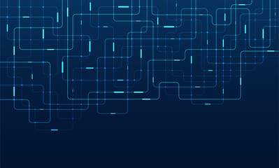 Obraz premium Circuit connect lines and dots. Network technology and Connection concept. Decentralized network nodes connections