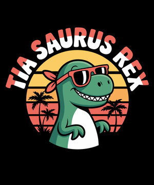Spanish Mother's Day Tia Saurus Rex Cool Dinosaur Auntie