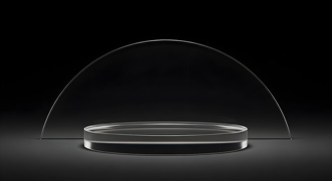 Glass dome and flat disc.