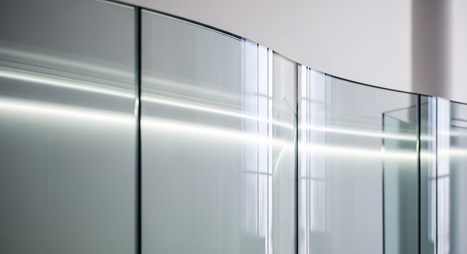 Modern office glass partition wall.