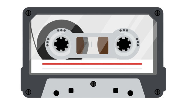Retro Cassette Tape Icon: Vintage Audio Music Storage Media