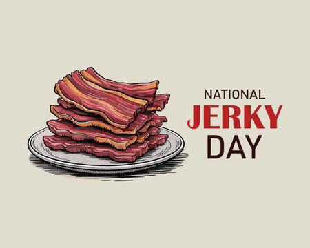 Celebrate national jerky day with a delicious pile of savory beef jerky snacks
