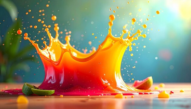 Golden crown exploding with water splash