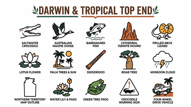 Darwin Tropical Top End Australia Icons Collection