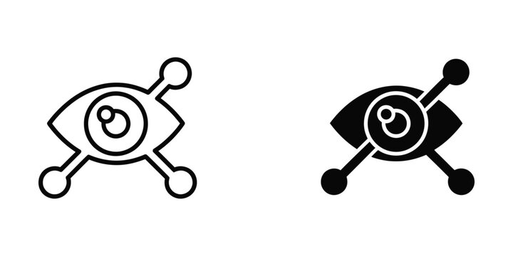 Minimalist alien or robot eye icon with antennae