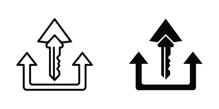 Upward arrows icon with zigzag line in center