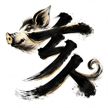 Chinese Character Animal Calligraphy Art.
동물 형상을 결합한 중국 한자 캘리그래피