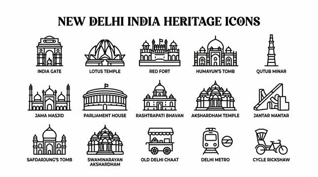 New Delhi India Heritage Icons: Landmarks Collection