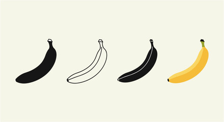 Simple black and white bananas with a single yellow banana for contrast. © SALEHA STOCK