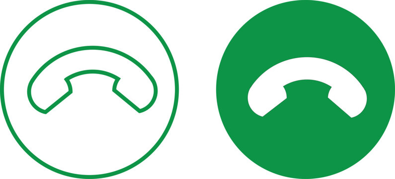 Call icon set. Phone and handset symbols.Communication icons. Incoming and outgoing call sign. Communication.  Contact  sign
