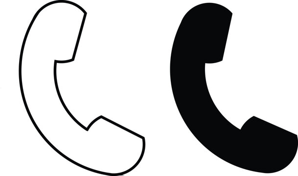 Incoming call icon set. Phone handset and answering symbols Digital dialer and receiver symbols. Contact sign. Modern telecommunication and networking design. 