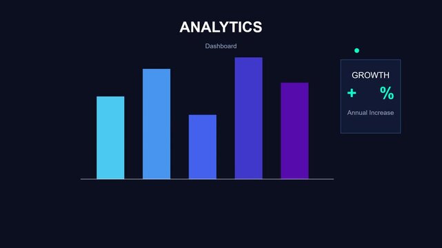 Animated Infographic Business Growth Graph and Financial Chart Vector Illustration on Black Background