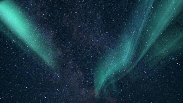 Celestial Harmonies Aurora and Milky Way Loop