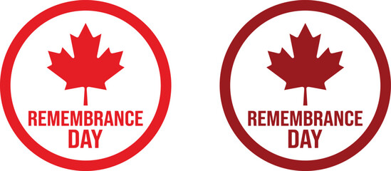 Fototapeta premium Canadian remembrance day logos with maple leaf symbol
