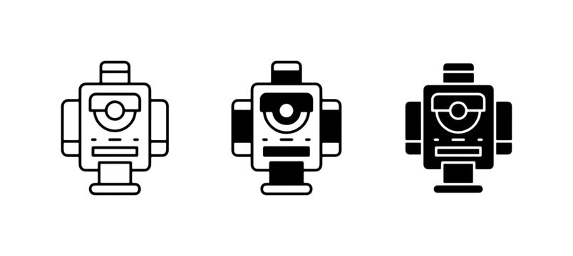 Surveying Equipment Icons, Total Station Vector Graphics, Construction Tools Set, Engineering Instruments