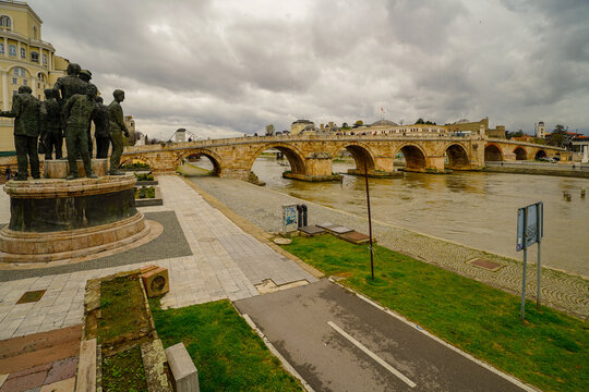 architecture un Skopje , North Macedonia , museum , monuments and bridge