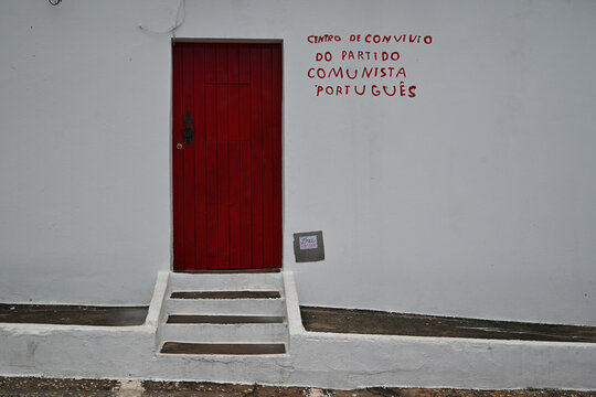 Entrance to a Portuguese Communist Party Meeting Center in a Rural Village