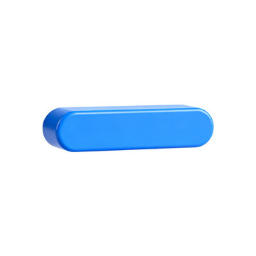 [Transparent Background PNG]Blue rounded rectangular plastic object on white background