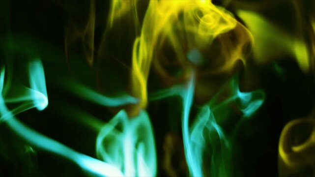 Swirling smoke patterns in dark abstract motion footage