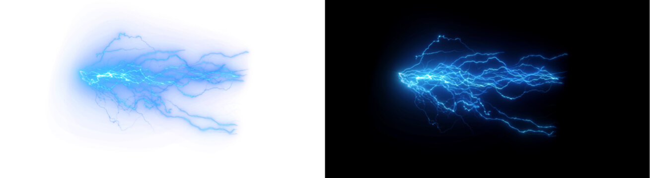 PNG&nbsp; image of&nbsp;Intense blue lightning on transparent background