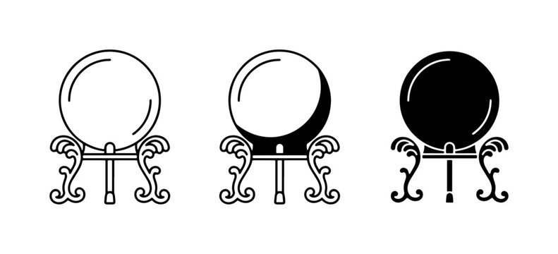Crystal Ball Icons, Fortune Telling Orb Set, Mystical Sphere Graphics, Psychic Vision Symbols, Future Prediction Tools