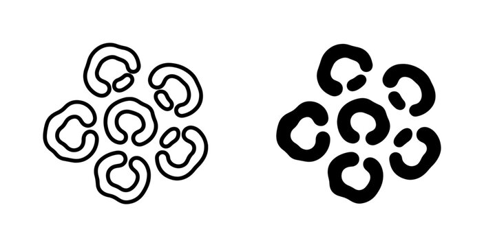 Leopard Print Spots Vector Icons, Black and White Animal Pattern Graphics, Abstract Organic Shapes for Fashion and Design