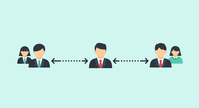Social Distancing Concept: Business People Maintaining Safe Distance
