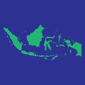 Vector illustration indonesia map green blue