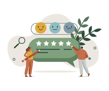 Customer feedback and satisfaction survey concept with happy and sad faces opinion poll feedback satisfaction customer experience emotions emoticon sentiment analysis business research