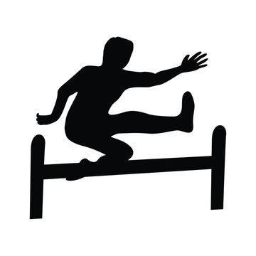 steeplechase silhouette design. running competition sport.