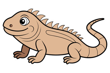 Fototapeta premium Cute Iguana Lizard Illustration Hand Drawn Reptile Animal Vector Design
