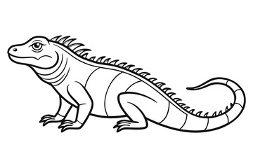 Fototapeta premium Cute Iguana Lizard Illustration Hand Drawn Reptile Animal Vector Design