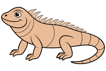 Fototapeta premium Cute Iguana Lizard Illustration Hand Drawn Reptile Animal Vector Design