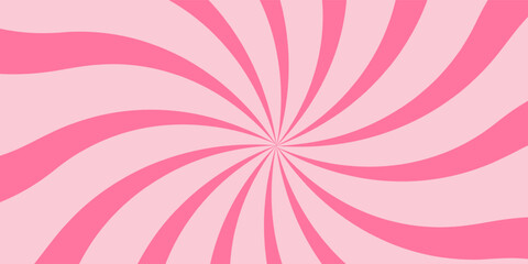 Sweet candy swirl background with pink cream spirals and retro starburst pattern. Colorful lollipop texture for vibrant posters and playful dessert designs. © Hosinah