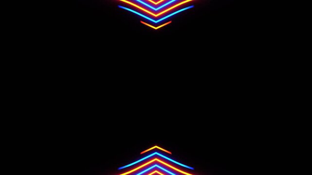 Orange and Blue Abstract Neon Lines Show Background VJ Loop in 4K