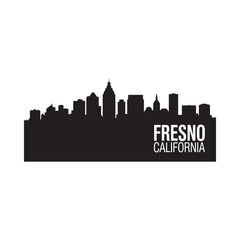 Obraz premium fresno california skyline silhouette against white background