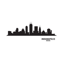 Fototapeta premium Indianapolis skyline silhouette against a white background with city name