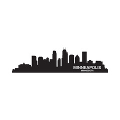 Fototapeta premium Minneapolis skyline silhouette against a white background