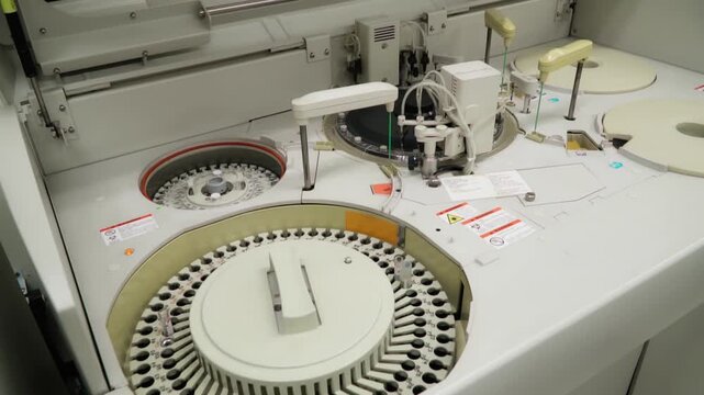 Selective focus of laboratory equipment being set in well supplied hospital