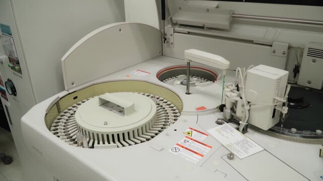Selective focus of laboratory equipment being set in well supplied hospital