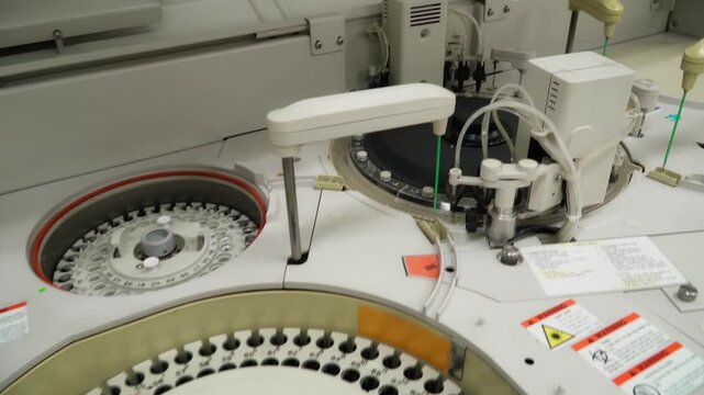 Selective focus of laboratory equipment being set in well supplied hospital