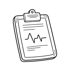 Fototapeta premium Clipboard with heartbeat graph and medical information sheet 