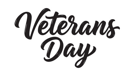 Vetbrans day custom lettering typography design with elegant cursive script for greeting cards and brand logos © skakter24