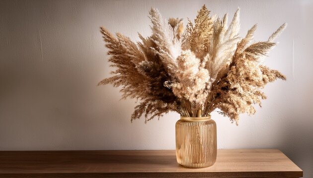 pampas bouquet dried flowers bouquet of dried flowers pampas in a vase