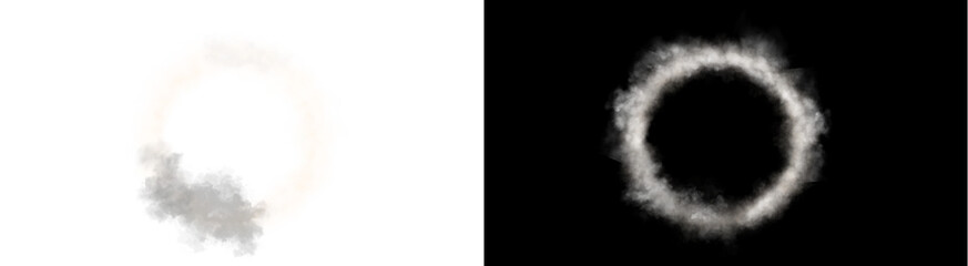 PNG image of White smoke ring on white background © RifahTasnia