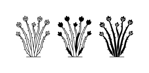 Stylized Floral Elements, Botanical Illustrations, Vector Plant Icons, Decorative Flower Graphics, Simple Nature Designs © Tanvir