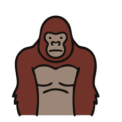 Cartoon gorilla in brown hoodie © Shurmila